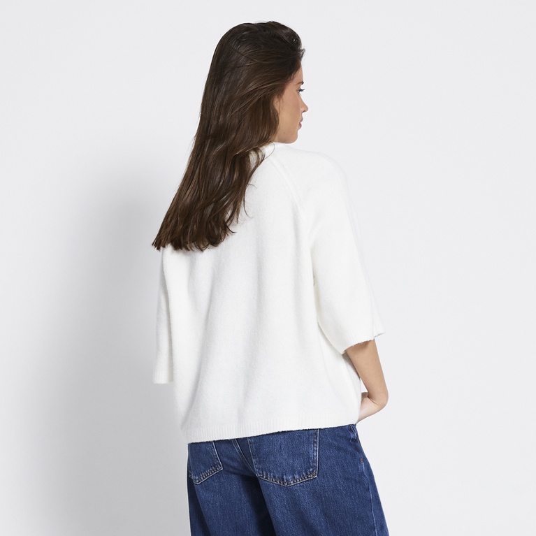 Basic knit tee "Everly" Off white